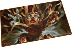 The 61x35cm Play-Mat protects cards and sleeves while playing and improves the gaming experience thanks to its anti-slip underside, while the stitched edges guarantee an even longer service life. The top side of the Play-Mat is printed with officially licensed artworks from Magic: The Gathering's upcoming set "Reality Fracture".