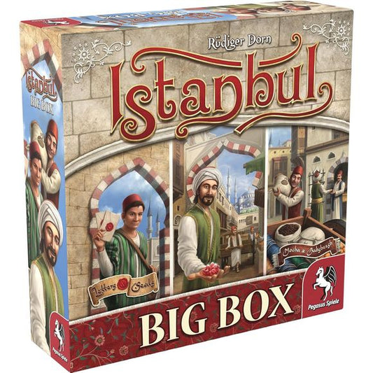 Welcome to the hustle and bustle of the bazaar district of Istanbul! Merchants and their assistants are hurrying through the narrow alleys attempting to be more successful than their competitors. Good organization is key: wheelbarrows have to be filled with goods at the warehouses and then swiftly transported to the various destinations by the assistants. The goal of the game is to be the first merchant to collect a specific number of rubies. Istanbul: Big Box is the all-in-one pcackage for the classic Ista