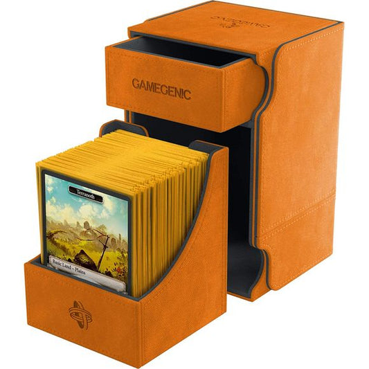 Gamegenic: Deck Box - Watchtower 100+ Convertible - Orange | Galactic Toys & Collectibles