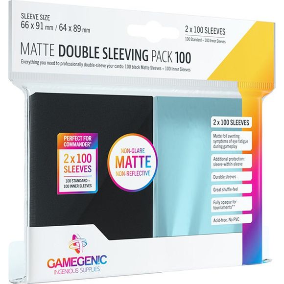 Gamegenic: Deck Protector - Matte Double Sleeving Pack (100ct) - Black | Galactic Toys & Collectibles