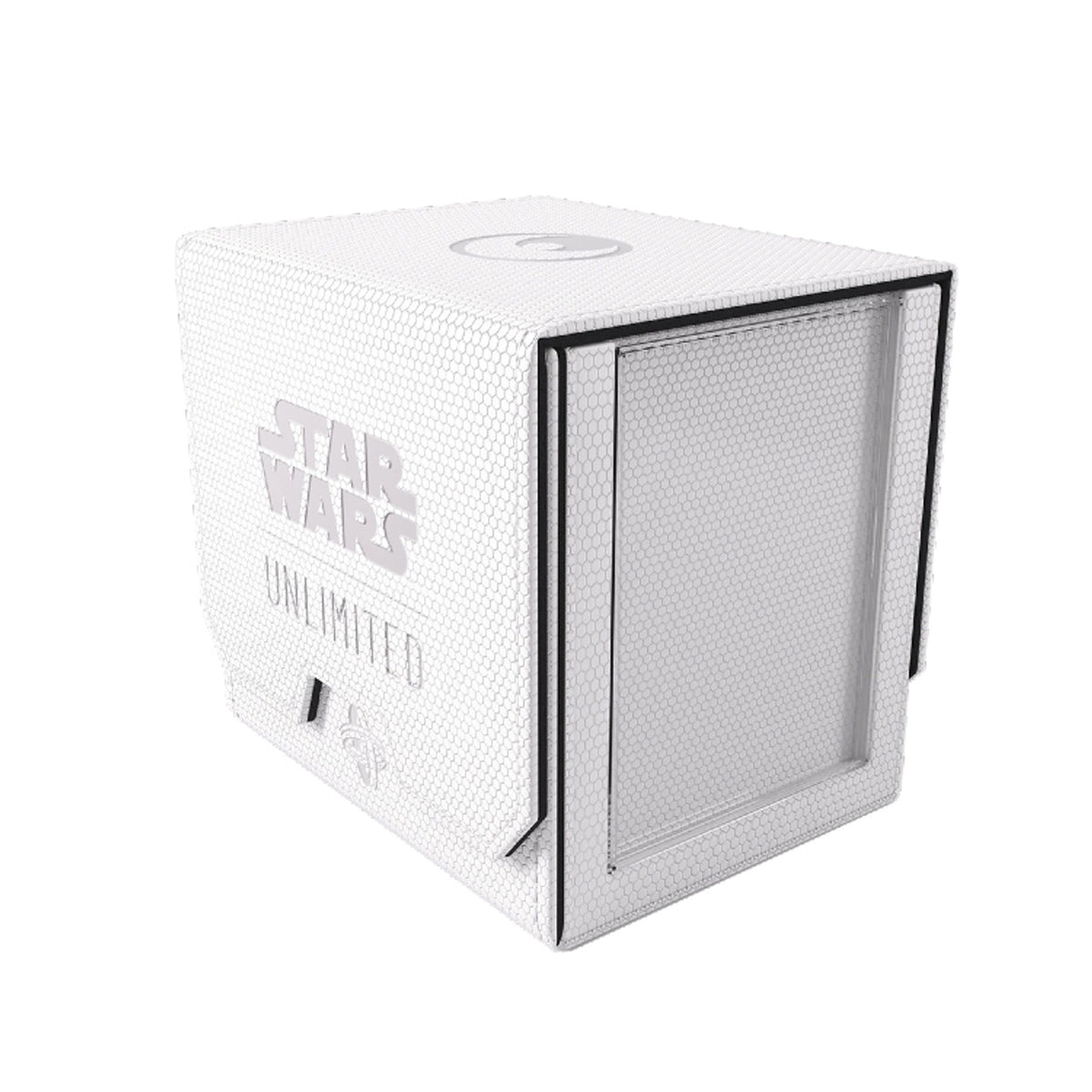 The Deck Pod, an officially licensed premium deck box, is specifically designed for the needs of Star Wars™: Unlimited players. UNIQUE FEATURE: The Deck Pod includes a Slide Card Case with additional UV protection for keeping the leader card. Due to the innovative placement of that card, the stored deck can be easily identified without opening the box. The Slide Card Case can also be detached and used during gameplay.

The Deck Pod is perfectly sized to hold a full deck of 60 double-sleeved cards. In additi