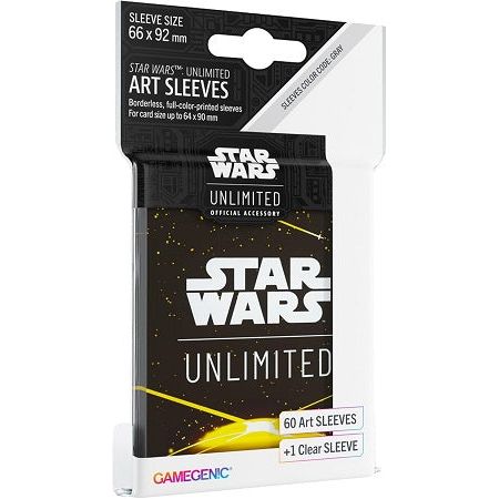 The Star Wars™: Unlimited Art Sleeves protect a full deck up to 60 standard-sized gaming cards. The sleeves are full-color printed and come in six new amazing eye-catching designs. The durable and robust Star Wars™: Unlimited Art Sleeves provide a great shuffle feel and a comfortable haptic experience and are optimized for a vast variety of TCGs and LCGs. One pack contains 60 Art Sleeves and 1 clear sleeve for the leader. The Star Wars™: Unlimited Art Sleeves can also be used for all standard-sized card gam