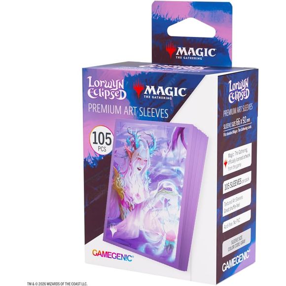 Enhance your game and protect your cards in style. These premium-quality, full-color printed Art Sleeves with textured finish are a must-have for every fan of the game. The matte back and clear front provide an exceptional tactile feel and an incredibly smooth shuffle experience. Each pack includes 105 sleeves and comes in fully plastic-free full-art packaging with a retractable hanger.