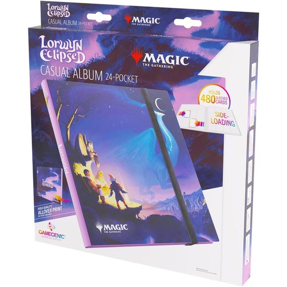 The officially licensed Casual Album 24-Pocket is a great way to collect and organize your card collection. The album features vibrant, high-quality full-art prints from the game on the outside AND inside! With 20 pages of 24 side-loading pockets, it holds up to 480 cards, even double-sleeved. The 4-pocket rows are perfect for playset collections. Black pages and a wide elastic strap with reinforced stitching give it a sleek and secure finish.