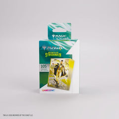 Enhance your game and protect your cards in style. These premium-quality, full-color printed Art Sleeves with textured finish are a must-have for every fan of the game. The matte back and clear front provide an exceptional tactile feel and an incredibly smooth shuffle experience. Each pack includes 105 sleeves and comes in fully plastic-free full-art packaging with a retractable hanger.