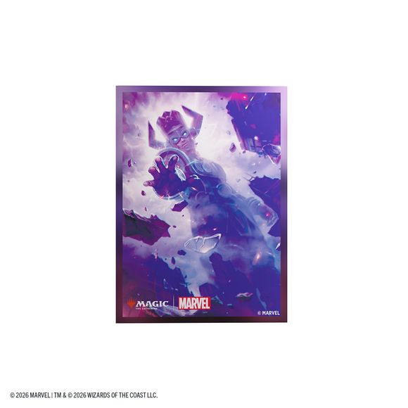 OFFICIAL MARVEL X MAGIC DESIGN: Premium card sleeves featuring officially licensed Galactus Token artwork combining Marvel Super Heroes with Magic: The Gathering style.

PROTECTS VALUABLE CARDS: Durable sleeves help prevent bent corners, scratches, and wear during gameplay and shuffling.

TEXTURED MATTE SHUFFLE FEEL: Matte back and clear front provide smooth shuffling and excellent card visibility during play.

STANDARD CARD SIZE COMPATIBILITY: Optimized for Magic: The Gathering cards and compatible with ot