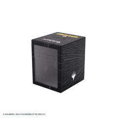 REAR COMMANDER DISPLAY WINDOW: Unique clear rear window lets you display your top card or Commander without opening the deck box for instant deck identification.

HOLDS 100+ DOUBLE-SLEEVED CARDS: Designed to securely store 100 double-sleeved cards, even when using extra thick inner sleeves.

ROCK-SOLID SNAP-OPEN DESIGN: Durable deck box with secure locking mechanism and smooth snap-open functionality for quick access.

CONVERTS INTO CARD PILE HOLDER: Innovative design allows the box to transform into a card