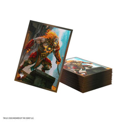 Protect your deck with Magic: The Gathering Reality Fracture Premium Art Sleeves featuring Ajani, Path of Vengeance. These officially licensed MTG card sleeves include 105 sleeves with vibrant full-color artwork and a textured matte back for a comfortable grip and smooth shuffling. The clear front keeps card faces easy to view while providing reliable protection during play and storage. Ideal for Commander, Standard, and other Magic formats, these premium sleeves come in plastic-free full-art packaging with