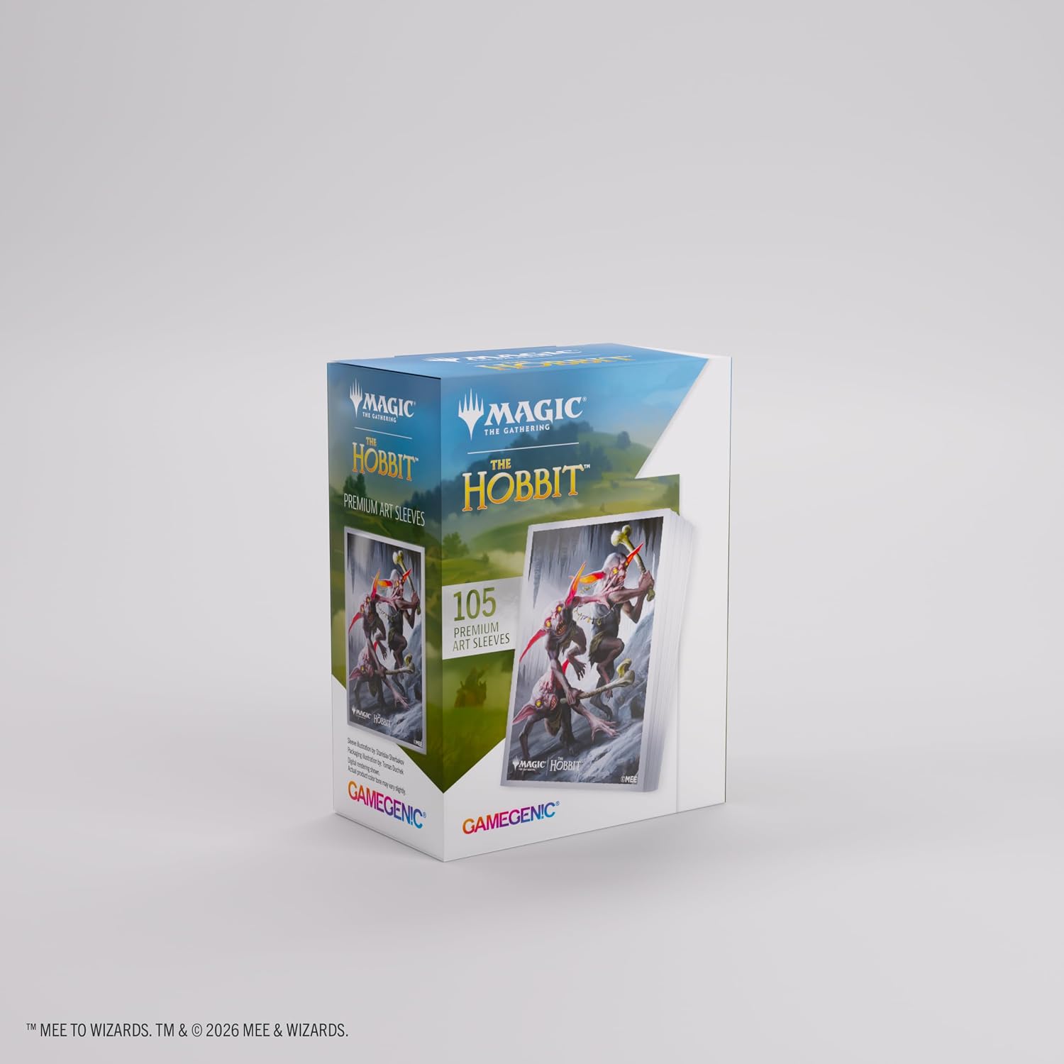 These premium-quality, full-color printed Art Sleeves with textured finish are a must-have for every fan of the game. The matte back and clear front provide an exceptional tactile feel and an incredibly smooth shuffle experience. Each pack includes 105 sleeves and comes in fully plastic-free full-art packaging with a retractable hanger.