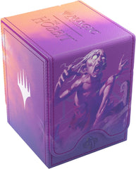 The Squire 80+ XL is a premium deck box featuring officially licensed artwork from the game, showcased on a full-color printed Refractifyber surface with high visual impact.
The Squire 80+ XL holds 80 double-sleeved cards, even with extra Thick Inner Sleeves. The Convertible line is designed to present cards in unique ways. Remove the lid, attach it to the bottom, or start tilting your box in a wide variety of ways. Powerful magnets keep it safely closed. 
Five Squire 80+ XLs fit into the Treasure Trove, cr