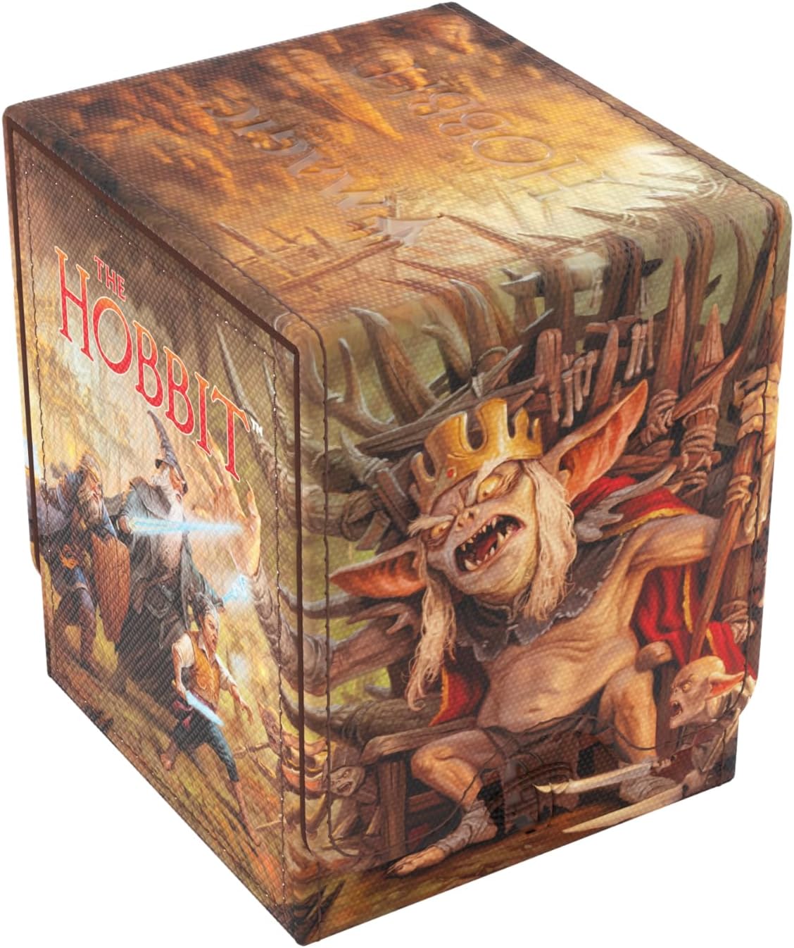 The Squire PLUS 100+ XL is a premium deck box featuring officially licensed artwork from the game, showcased on a full-color printed Armorfyber surface with high visual impact. It offers a clear innovation: display your Top Card or Commander without opening the box. The included Slide Card Case keeps your card UV-protected, easily visible for deck recognition, and can be detached for use during gameplay - keeping your card protected at all times. The box holds 100 double-sleeved cards, even with extra thick