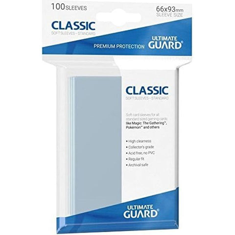 Ultimate Guard: Classic Clear Sleeves Standard Size (100ct) | Galactic Toys & Collectibles