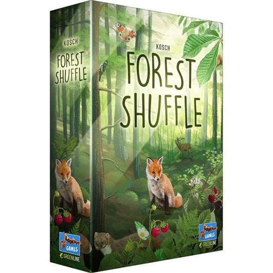 Experience the miracles of the forest in this clever card game. In Forest Shuffle, 2-4 players compete in gathering the most valuable trees and attracting species, thus creating an ecological balanced habitat for flora and fauna. 

It all starts with a single tree... And it's as simple as that: Each turn you draw cards from the stack or center, place trees in your forest to attract wildlife, try to combine plants and animals for extra points or bonus actions. Consider the different preferences of these crea