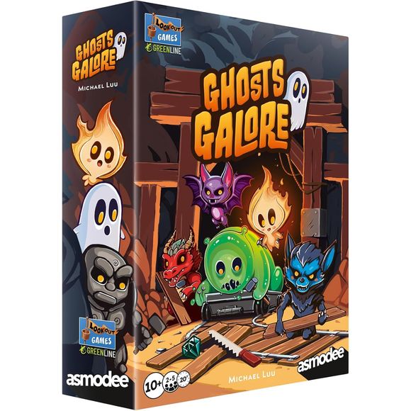 In Ghosts Galore you’re helping various monsters to build a fun ghosthouse in an abandoned mine. Optimizing their requirements while building tracks efficiently is key! Over the course of eight rounds, each player builds a track for the ghost train. The player who lines up the best scares wins!
