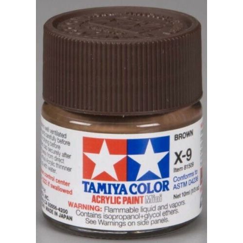 Tamiya 81509 X-9 Brown Acrylic Paint 10ml Hobby Paint Bucket | Galactic Toys & Collectibles