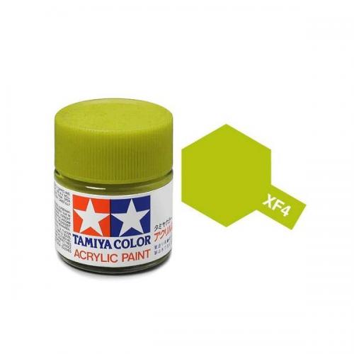 Tamiya 81704 XF-4 Flat Yellow Green Acrylic Paint 10ml | Galactic Toys & Collectibles