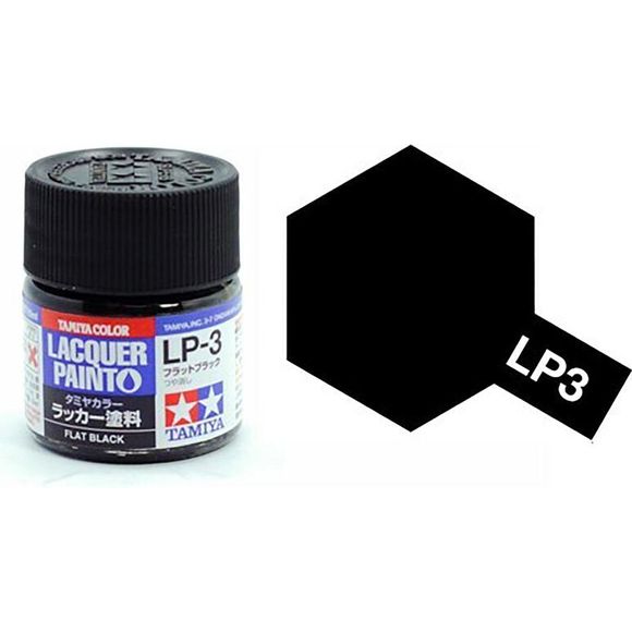 Tamiya 82103 LP-3 Flat Black Lacquer Paint 10ml | Galactic Toys & Collectibles