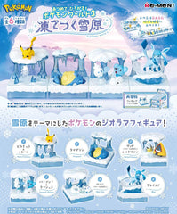 Your favorite Pokemon are exploring a frozen landscape in this new lineup of miniature vignettes from Re-Ment! Each little display tells a story on its own; display them all together for an amazing effect! There are six different items to collect and trade, and you'll get one of each. Place your order today!

[Set Contents]:

Pikachu & Snom
Spheal
Alola Sandshrew & Snorunt
Vanillite & Cubchoo
Arctic Vulpix
Glaceon