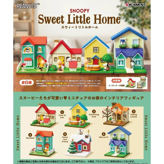 Snoopy Sweet Little Home – Re-Ment Blind Box

Step into the charming world of Snoopy and the Peanuts gang with the Snoopy Sweet Little Home collection from Re-Ment! This adorable miniature series recreates colorful little homes and seasonal scenes featuring Snoopy, Charlie Brown, Woodstock, and friends.

Each blind box contains a detailed miniature house scene complete with characters, landscaping, and tiny accessories. With themes ranging from summertime fun and baseball to falling leaves and Christmas, ev