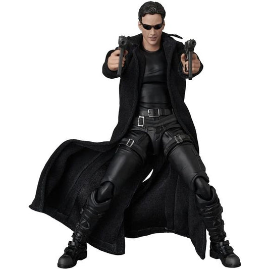 <p><strong>PRE-ORDER: Expected to ship in August-September of 2027.</strong></p>

<p>From the groundbreaking 1999 film <em>The Matrix</em> comes <strong>Neo</strong> as MAFEX No.332 from Medicom Toy!</p>

<p>Inspired by Neo's iconic lobby shootout appearance, this highly articulated action figure features detailed sculpting, premium articulation, and an extensive selection of weapons and accessories for recreating some of the film's most memorable action scenes.</p>

<p>Neo includes <strong>three interchang