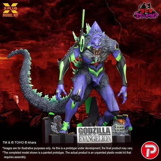 PRE-ORDER: Expected to ship in January 2027.

From Godzilla vs. EVANGELION, the Evangelion Test Type-01 “G” Awakened Form is now available as a plastic model kit. This form was created based on the original premise: “What if ‘G Cells’ were injected into Evangelion Test Type-01?” It awoke after fusing with Godzilla's G-cells, causing its armor to burst off in various places and revealing Godzilla's characteristic black skin from beneath. It transformed into a monstrous EVA, complete with sharply pointed dors