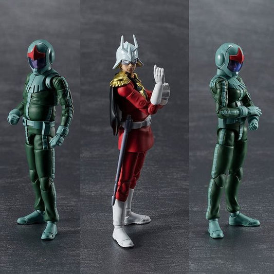MegaHouse Mobile Suit Gundam G.M.G. Principality of Zeon Standard Infantry Soldier and Char Aznable Set of 3 Figures | Galactic Toys & Collectibles