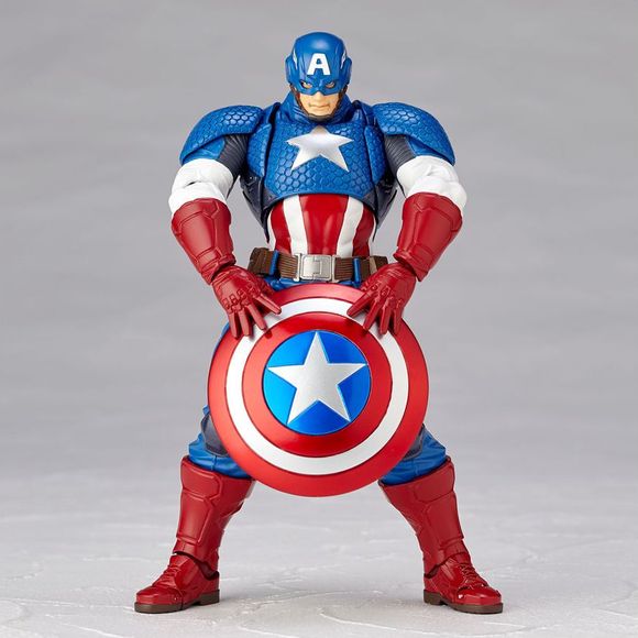 Kaiyodo Revoltech Amazing Yamaguchi Avengers Captian America Figure | Galactic Toys & Collectibles