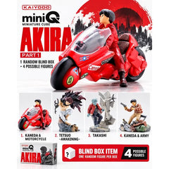 <p>Experience the world of <em>AKIRA</em> in miniature with the <strong>Kaiyodo miniQ AKIRA Part 1 "Kaneda" Figure Blind Box</strong>!</p>

<p>Originally inspired by Kaiyodo's classic AKIRA miniature figures, this updated miniQ collection recreates memorable characters and scenes from the legendary anime and manga with impressive detail in a compact display size.</p>

<p>Each blind box contains <strong>1 randomly selected pre-painted figure</strong> from a lineup of 4 possible designs. From Kaneda and his i