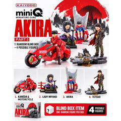 <p><strong>Each blind box contains 1 random figure. There are 4 different figures to collect. Specific figures cannot be selected.</strong></p>

<p>Return to the dystopian world of <strong>AKIRA</strong> with the <strong>Kaiyodo miniQ AKIRA Part 3 "Akira"</strong> collectible figure series!</p>

<p>This assortment recreates memorable characters and scenes from the legendary anime film in Kaiyodo's compact miniQ format. Each miniature display features detailed sculpting, character-specific scenery, and paint