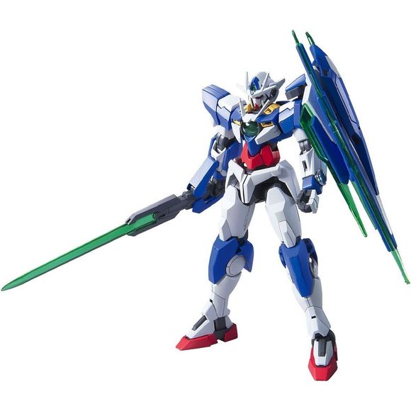 Used in the Gundam 00 movie, features translucent plastic to replicate GN Condensers and GN Sword bits that can combine. A display stand is included