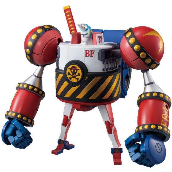 The combined robot built by Franky, the Straw Hat Pirates' ship carpenter. Transformed from combined Black Rhino FR-U4 and Brachio Tank No5, the robot is equipped with many secret weapons. General Cannon also known as the "Gaon Cannon on Land "that can be used anywhere away from the ship is super powerful!