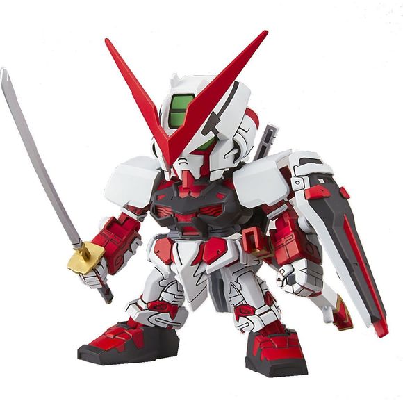 Bandai brings us a new line of Super Deformed (SD) Gundam called the EX Standard!  These new EX Standard kits come molded in multiple colors and feature limited articulation so you can get that perfect pose to display them!  Foil marking stickers are also included to add extra colors and markings to your kit.  A new gimmick added with these EX Standard kits is the ability to borrow parts and combine them to make new weapons that can be used with 1/144 scale HG Gundam kits!