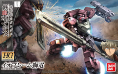 A new mobile suit used by Tekkadan in season 2 of "gundam-iron Blooded Orphans" that comes with rifle, 2 types of shields.  Runner x 5, sticker x1.