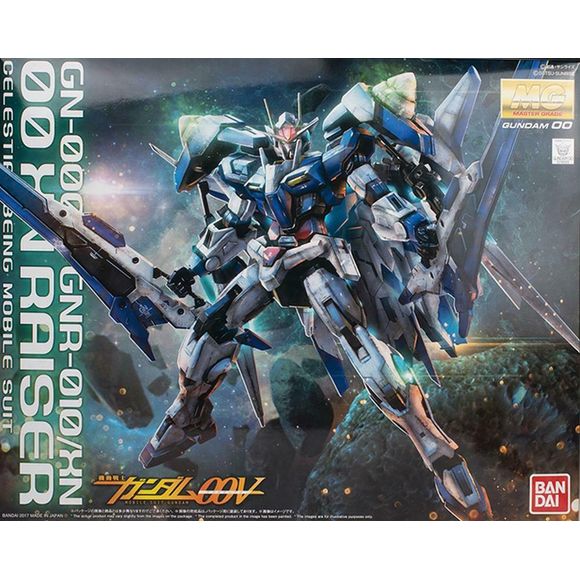 Premium-Bandai Webshop Exclusive. From the "Mobile Suit Gundam 00V" side story, the 00 XN Raiser is coming to the MG line-up! A combination of the 00 Gundam and the XN Raiser, the 00 XN Raiser comes equipped with a pair of GN Buster Sword III units that can be combined into one weapon! The 00 XN Raiser's arm pylons can open and close and can hold the GN Sword II and GN Beam Sword. It is also possible to mount the GN Beam Sword. 4 types of battle styles can be reproduced for added display value. Switch betwe