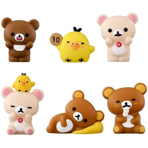 Rilakkuma, another popular cute ("Kawaii") characters are now available as Bandai Shokugan's super popular soft vinyl figure collection, "Friends" series.
Rilakkuma as Friends soft vinyl mini figure is another "must have" item for all Friends fans.