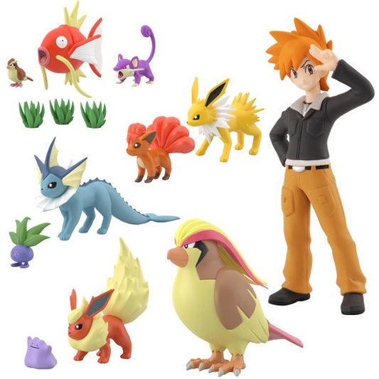 Bandai brings us the world of "Pokemon" in 1/20th scale with their new mini figure series! This collection is all about the Kanto region, It includes the trainer Blue, Pidgey, Ratata, Magikarp, Vulpix, Jolteon, Vaporeon, Oddish, Flareon, Ditto, Pidgeot and grass. The minimum size of the figures is 1.5cm tall (Pidgey), while the biggest size is 10cm tall (Pidgeot). Includes one random box

[Lineup]:

1. Rattata, Pidgey, Magikarp, and Grass
2. Vulpix and Jolteon
3. Vaporeon and Oddish
4. Flareon and Ditto
5.