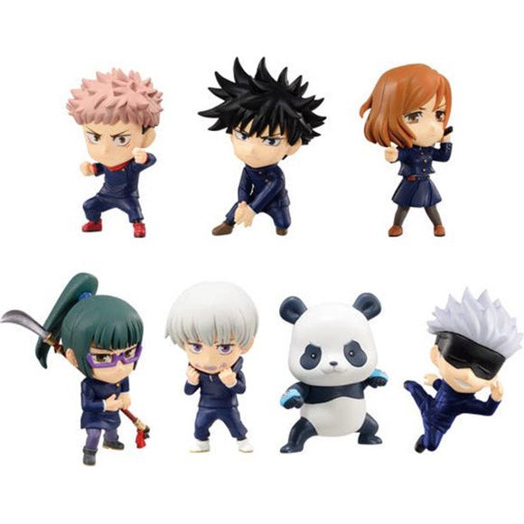 Jujutsu Kaisen joins Shokugan Adverge Motion! The set features chibi-style characters from Jujutsu Kaisen in action poses from the anime measuring approximately 2.17 inches. There are 7 Total to collect! 

Note: Online Orders will receive 1 Randomly Picked Adverge Figure. No select character is guaranteed upon purchase.