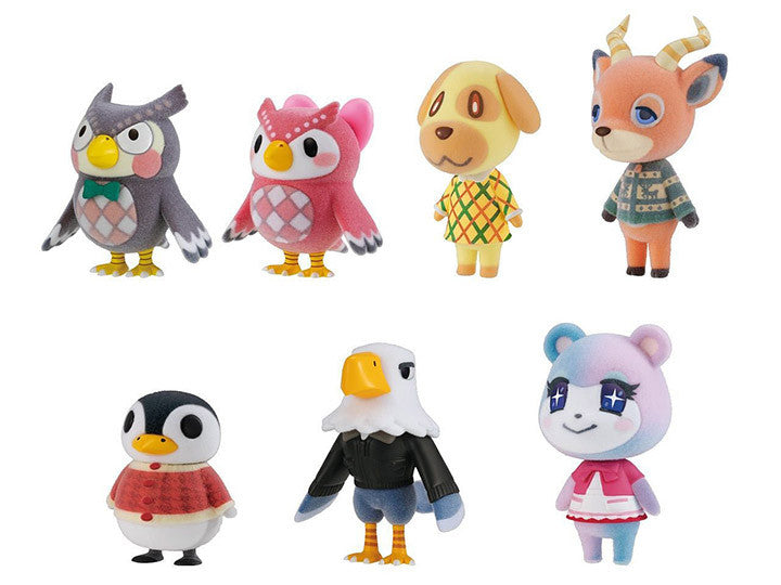 Collect your favorite Animal Crossing New Horizon characters! These flocked figures are adorable, and will make a great addition to your Animal Crossing collection! Possible figures to collect are Blathers, Celeste, Goldie, Beau, Aurora, Apollo, and Judy.