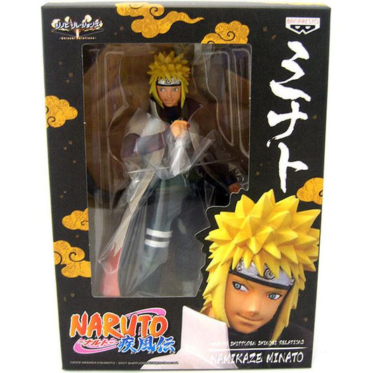 In a very rare limited re-release comes another chance to grab and collect some of the most popular characters of the legendary anime series, Naruto Shippuden. This collection of 6" tall DXF Shinobi Relation figures include the main heroes Naruto and Kakashi as well as fan favorites Minato, Naruto's father, and Sasori, one of the Akatsuki group's S-Ranked ninja. Each sold separately.