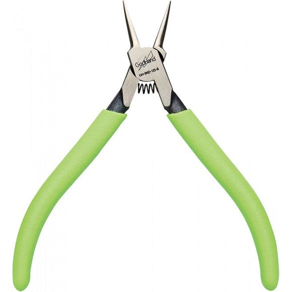 The GodHand BND-125-B All-Purpose Bending Pliers features an extremely fine tip for holding very small parts. The tip is half-moon shaped, and groove-less to prevent damage to the parts you are holding or bending. Works fantastic for bending parts. Overall length: Approx. 125 mm.