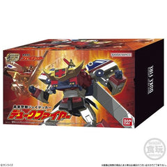 Duke Fire from "The Brave Police J-Decker" is now a member of the "SMP [Shokugan Modeling Project]" series from Bandai! Duke transforms from its ambulance mode to its robot form, and can be combined with the Fire Loader to transform into Duke Fire! The SMP series features both transformation and posability. This kit can be combined with the SMP Brave Police J-Decker (not included) to create Fire J-Decker! A piece of soda-flavored gum is included, as are stickers for thge markings.