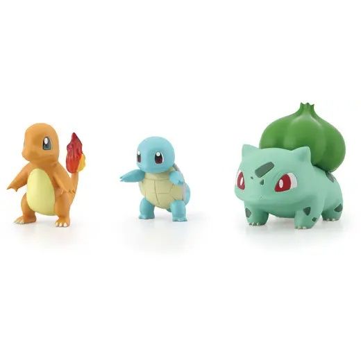 Bandai's first volume of Pokemon scale-world brings us to the Kanto region.  Based on the concept of 1/20th scale, all figures are designed to be in scale with each other.  This pack includes Charmander, Squirtle, and Bulbasaur!