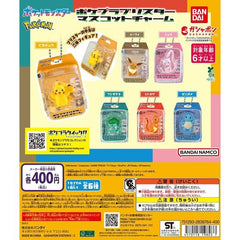 <p>Pokemon model kit fans can carry a mini Pokepla on their bag with this Bandai Gashapon blister charm.</p>

<p>Each charm is a tiny Pokepla-style figure sealed in a blister with a backing card styled like the Pokemon Plamo kit boxes. The lineup includes Pikachu, Eevee, Mew, Bulbasaur, Charmander and Squirtle.</p>

<p>Each purchase is for 1 random capsule from the assortment of 6 designs. Designs cannot be selected.</p>