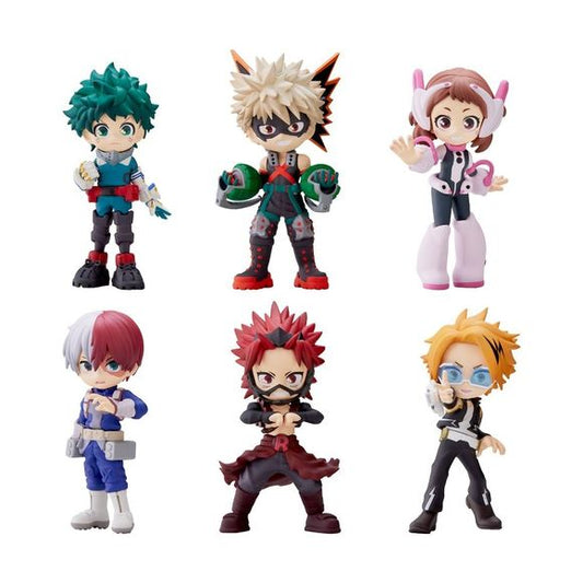You will receive one (1) randomly selected figure 

Embark on a heroic journey with this blind assortment of YuMe's ultimate My Hero Academia mini figures, featuring your favorite students from UA High and their extraordinary quirks in action! The intricately detailed assortment includes Deku, Bakugo, Ochaco, Todoroki, Kirishima and Kaminari. Which one will you get? It's a surprise!

[Lineup]:

Izuku Midoriya
Katsuki Bakugo
Ochaco Uraraka
Shoto Todoroki
Eijiro Kirishima
Denki Kaminari