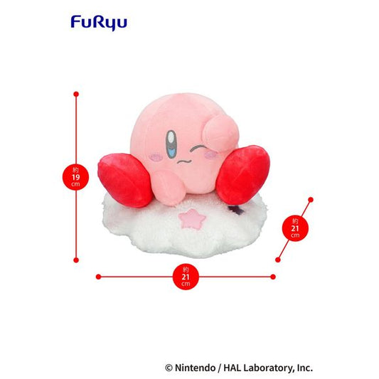 Float into dreamland with the Kirby on the Cloud Plush (Doze Off Ver.)! This adorable plush features Kirby relaxing on a fluffy white cloud, giving a sweet little wink as he drifts off to sleep. With his soft pink body, bright red feet, and cozy cloud base, Kirby brings a touch of cuteness to any space.
Measuring approximately 10.5 inches wide and 7.5 inches tall, this plush is perfect for cuddling or displaying. Whether you’re chilling at home or decorating your room, Kirby’s ready to keep things cozy and