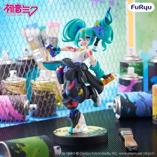 <p>Add a splash of color to your Hatsune Miku collection with the <strong>Hatsune Miku Muchute Figure - Paint Girl Another Color Ver.</strong> from FuRyu!</p>

<p>Based on artwork by <strong>くるみつ (Kurumitsu)</strong>, this energetic interpretation of Hatsune Miku gives the virtual singer a colorful street-art makeover. Miku strikes a playful pose surrounded by graffiti-inspired details, with paint splashes covering her outfit and spray cans at the ready.</p>

<p>The <strong>Another Color Ver.</strong> gives