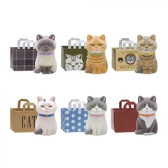 Kitan Club Neko Cat in Paper Bag Flocked Figure Vol. 2 Gacha Capsule - 1 Random