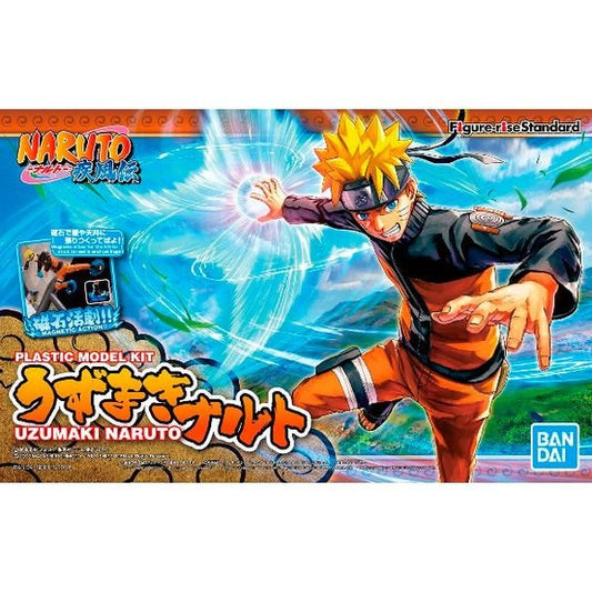 The latest addition to the Figure-rise Standard series will be featuring the fan-favorite character Uzumaki Naruto! Superior tooling in the joints of this kit allow you to achieve various action poses and signature attacks such as “Rasen Gan”, “Rasen Shuriken”, and “Shadow Clone Jutsu”! Clear chakra effect parts are included along with a designated joint that can be used to support the kit to recreate iconic scenes from the anime. Additionally, this is the first model kit from Bandai Hobby to feature built-