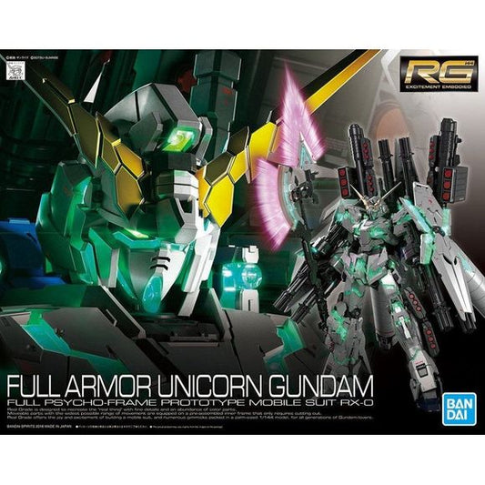 The unicorn Gundam now comes with its full armor armaments! It has been equipped with beam Gatling guns, hard grenades and other weapons. Even with all of the new armor parts attached the unicorn can still create dynamic action poses. It also comes with the hyper beam javelin from the TV opening, it can also fold to be stored away. The giant propellant tanks also come with newly designed parts to recreate and support their massive size. Support stands are also included for stable display. model includes: be