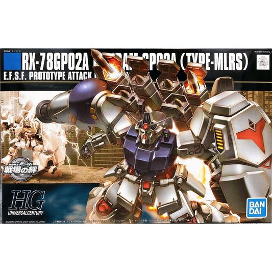 Born from the collaboration between Bandai Namco Games, Bandai, Sunrise, and Banpresto for their "Harmony of Gundam" project, the Gundam GP02A Type-MLRS Physalis is a new, enhanced version of the classic Gundam GP02A created especially for the new "MS Gundam: Bonds of the Battlefield" arcade game. This HGUC kit of the Physalis comes equipped with a multiple launch rocket system and beam bazooka as used in the arcade game, and its signature radiator shield and beam saber. The multiple launch rocket system fe